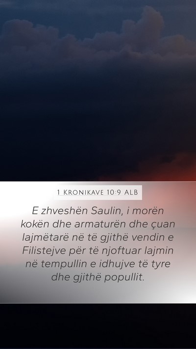 1 Kronikave 10:9 ALB Bible Verse Image