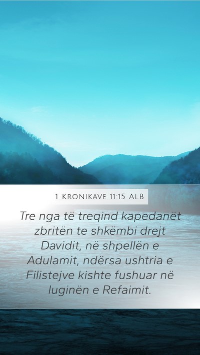 1 Kronikave 11:15 ALB Bible Verse Image