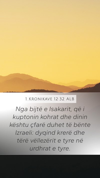 1 Kronikave 12:32 ALB Bible Verse Image