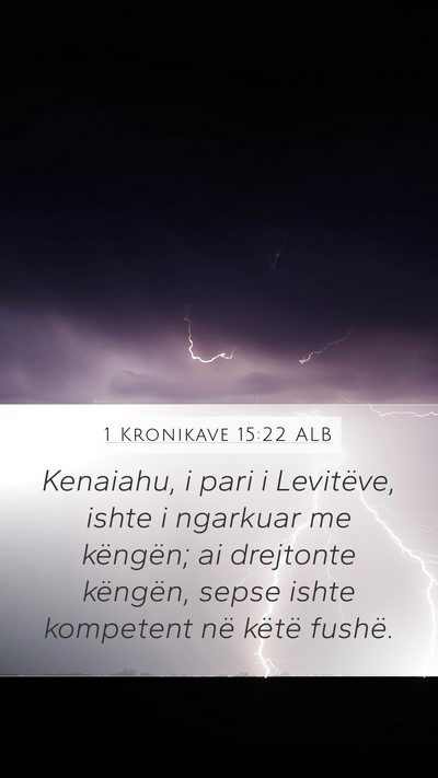 1 Kronikave 15:22 ALB Bible Verse Image