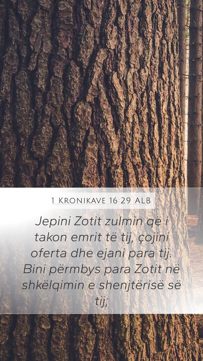 1 Kronikave 16:29 ALB Bible Verse Image