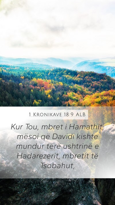 1 Kronikave 18:9 ALB Bible Verse Image