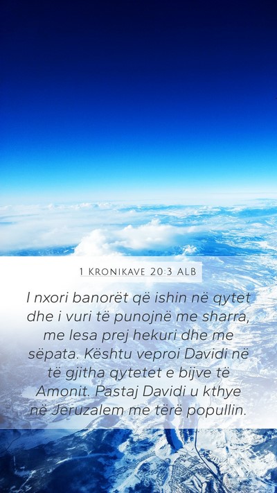 1 Kronikave 20:3 ALB Bible Verse Image