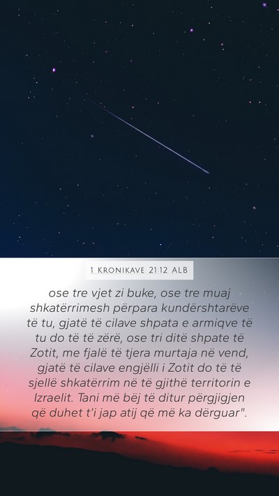 1 Kronikave 21:12 ALB Bible Verse Image