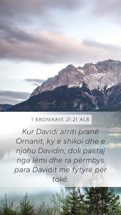 1 Kronikave 21:21 ALB Mobile Phone Wallpaper - Kur Davidi arriti pranë Ornanit, ky e shikoi dhe - Mobile Bible Verse Wallpaper
