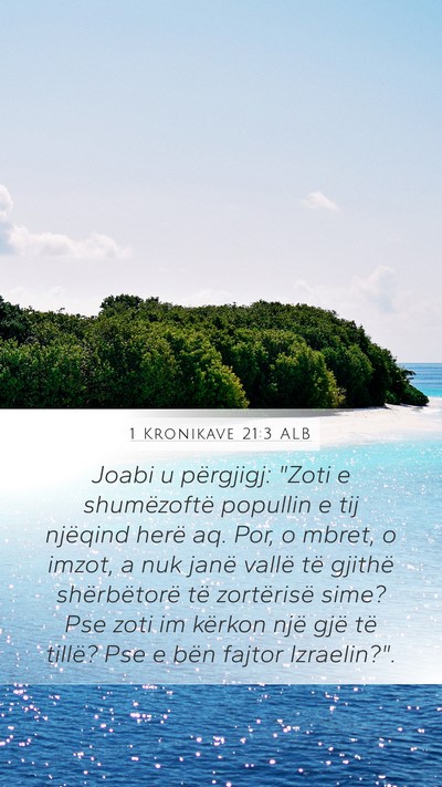 1 Kronikave 21:3 ALB Bible Verse Image