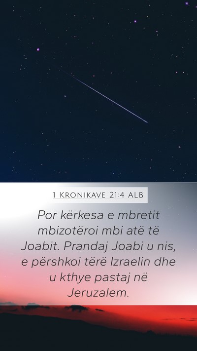 1 Kronikave 21:4 ALB Bible Verse Image