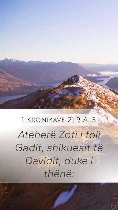 1 Kronikave 21:9 ALB Bible Verse Image