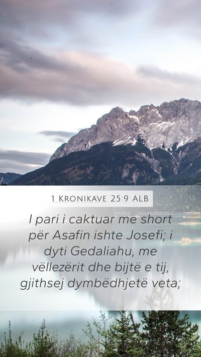 1 Kronikave 25:9 ALB Bible Verse Image