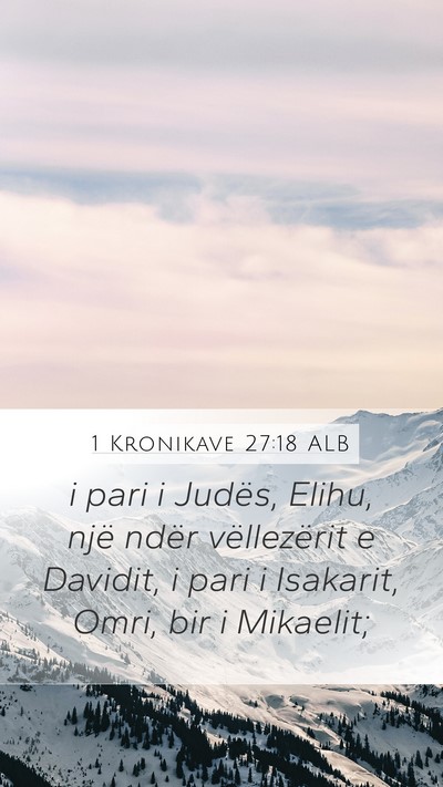 1 Kronikave 27:18 ALB Bible Verse Image