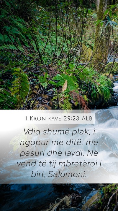 1 Kronikave 29:28 ALB Bible Verse Image