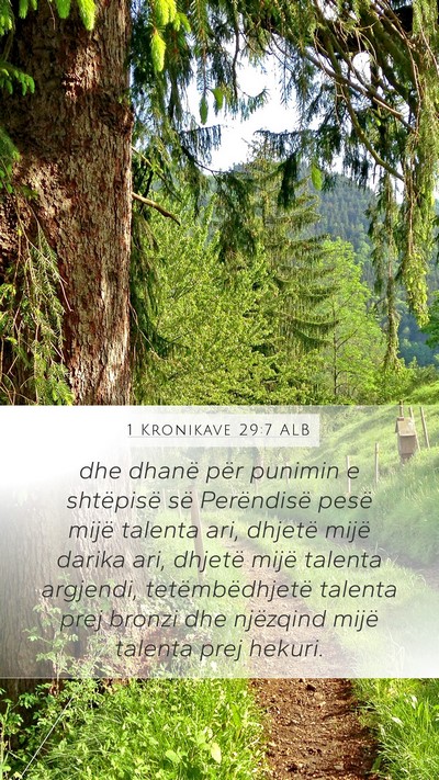 1 Kronikave 29:7 ALB Bible Verse Image