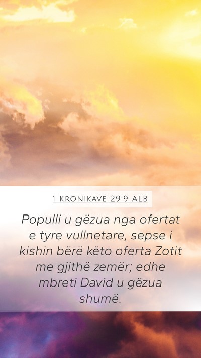 1 Kronikave 29:9 ALB Bible Verse Image