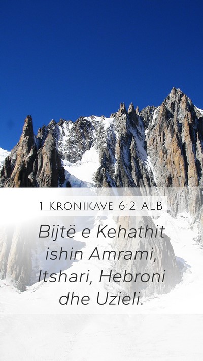 1 Kronikave 6:2 ALB Mobile Phone Wallpaper - Bijtë e Kehathit ishin Amrami, Itshari, Hebroni - Mobile Bible Verse Wallpaper