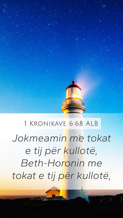 1 Kronikave 6:68 ALB Bible Verse Image