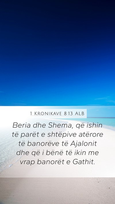 1 Kronikave 8:13 ALB Bible Verse Image