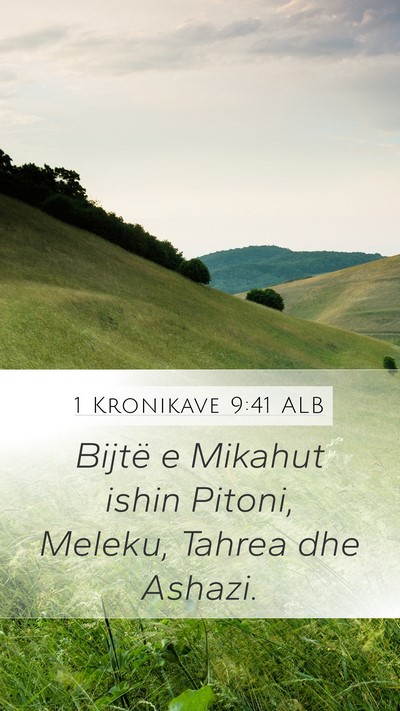 1 Kronikave 9:41 ALB Bible Verse Image
