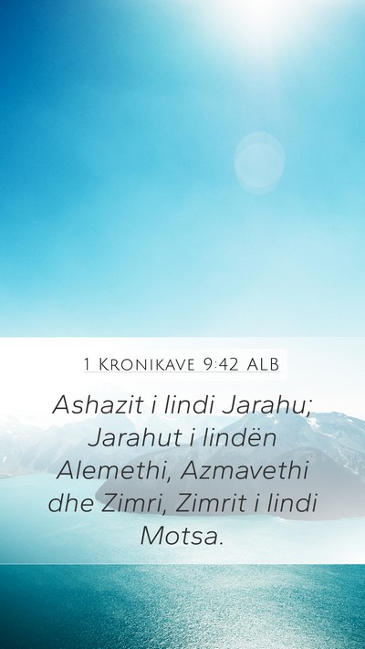 1 Kronikave 9:42 ALB Mobile Phone Wallpaper - Ashazit i lindi Jarahu; Jarahut i lindën - Mobile Bible Verse Wallpaper