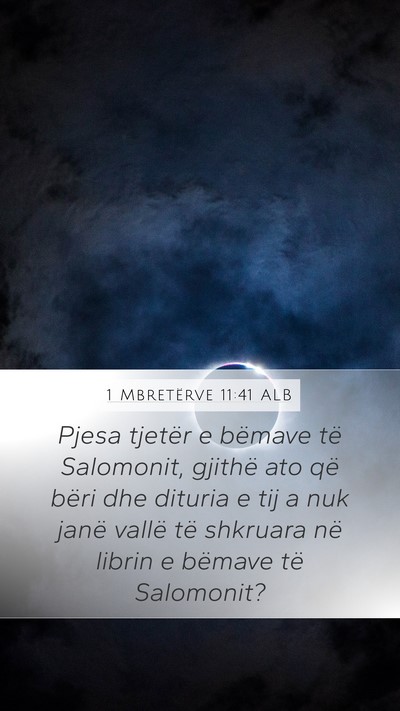 1 Mbretërve 11:41 ALB Bible Verse Image