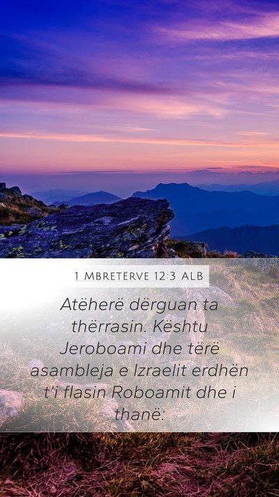 1 Mbretërve 12:3 ALB Bible Verse Image