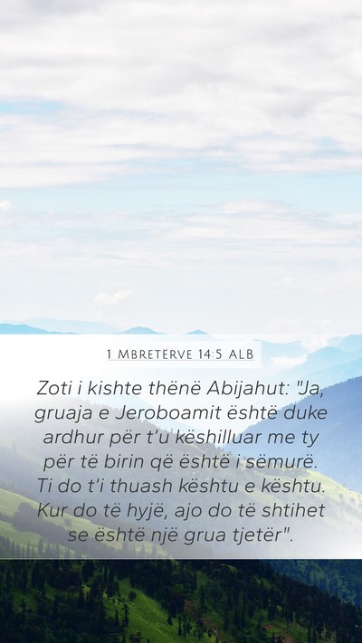 1 Mbretërve 14:5 ALB Bible Verse Image