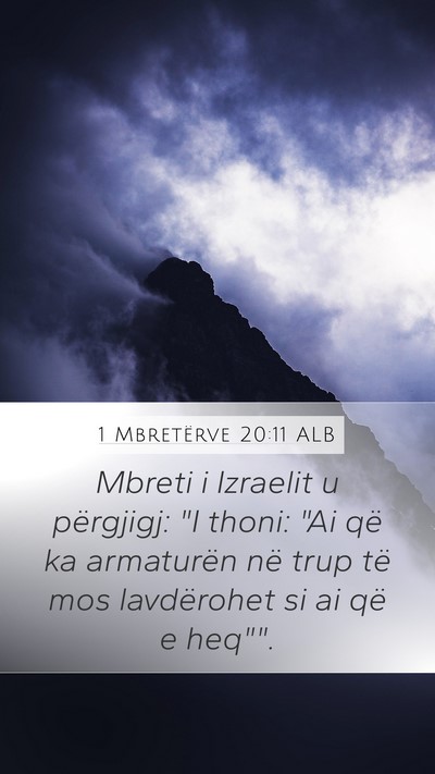 1 Mbretërve 20:11 ALB Bible Verse Image