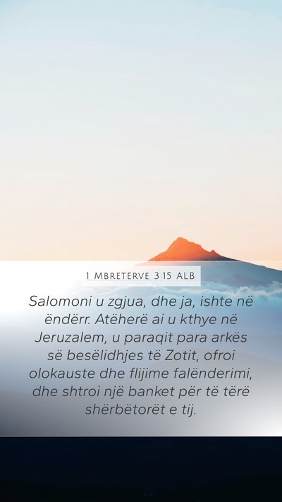 1 Mbretërve 3:15 ALB Bible Verse Image