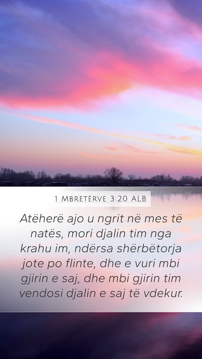 1 Mbretërve 3:20 ALB Mobile Phone Wallpaper - Atëherë ajo u ngrit në mes të natës, mori - Mobile Bible Verse Wallpaper