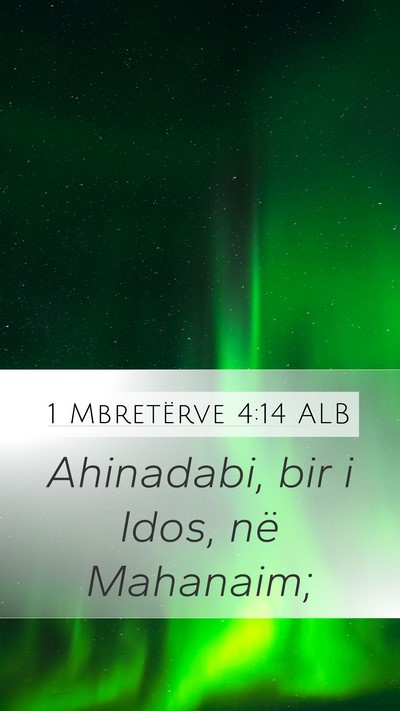 1 Mbretërve 4:14 ALB Mobile Phone Wallpaper - Ahinadabi, bir i Idos, në - Mobile Bible Verse Wallpaper