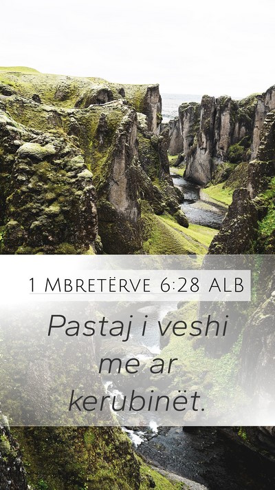 1 Mbretërve 6:28 ALB Mobile Phone Wallpaper - Pastaj i veshi me ar - Mobile Bible Verse Wallpaper