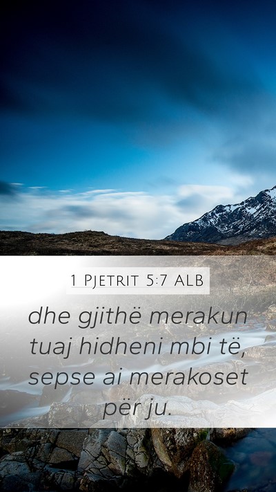 1 Pjetrit 5:7 ALB Bible Verse Image