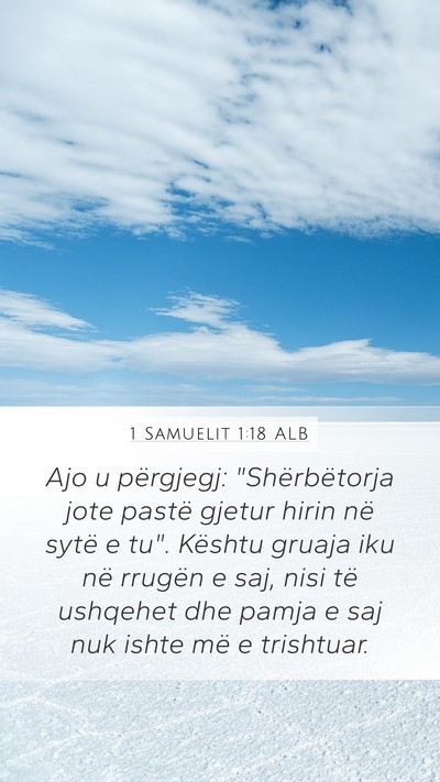 1 Samuelit 1:18 ALB Bible Verse Image