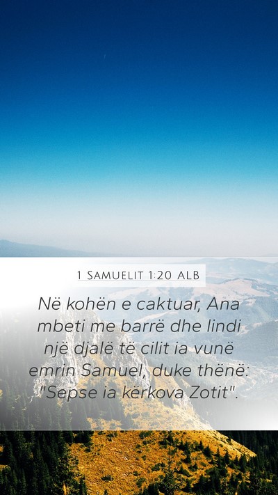 1 Samuelit 1:20 ALB Bible Verse Image