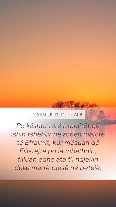 1 Samuelit 14:22 ALB Bible Verse Image