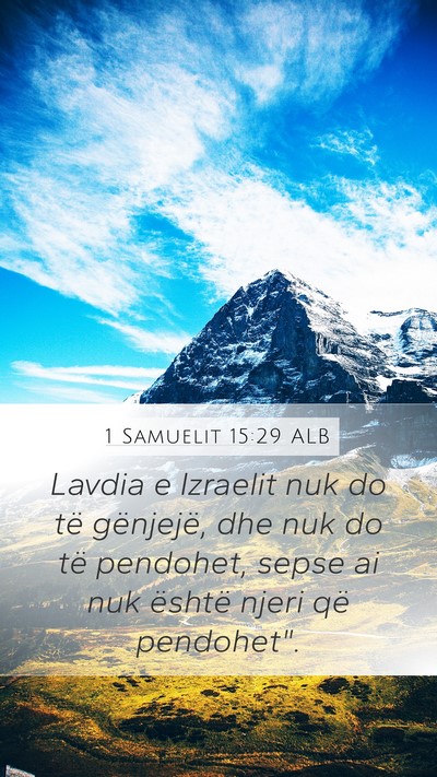 1 Samuelit 15:29 ALB Bible Verse Image