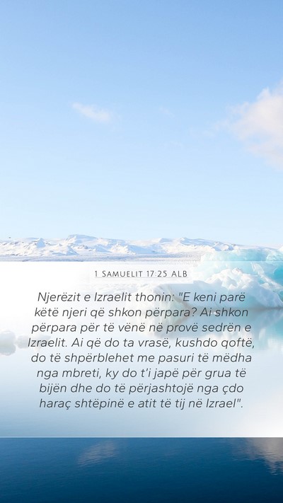 1 Samuelit 17:25 ALB Bible Verse Image