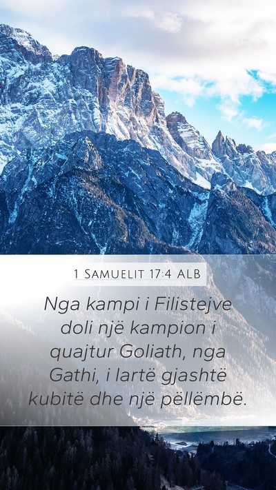 1 Samuelit 17:4 ALB Bible Verse Image