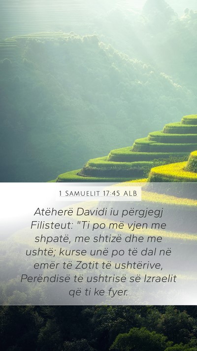 1 Samuelit 17:45 ALB Bible Verse Image