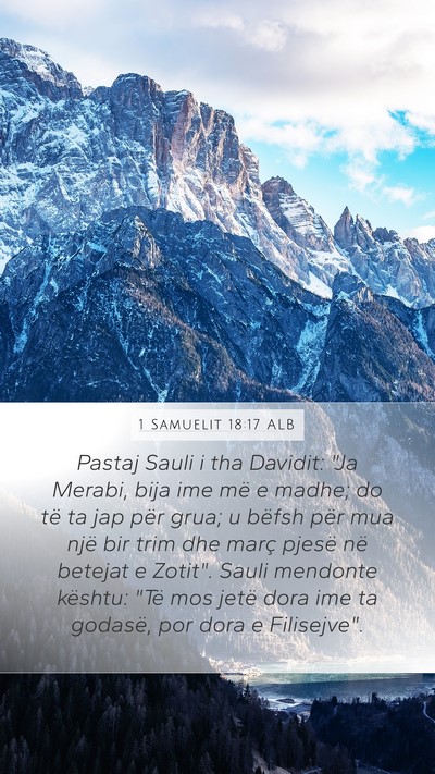 1 Samuelit 18:17 ALB Bible Verse Image