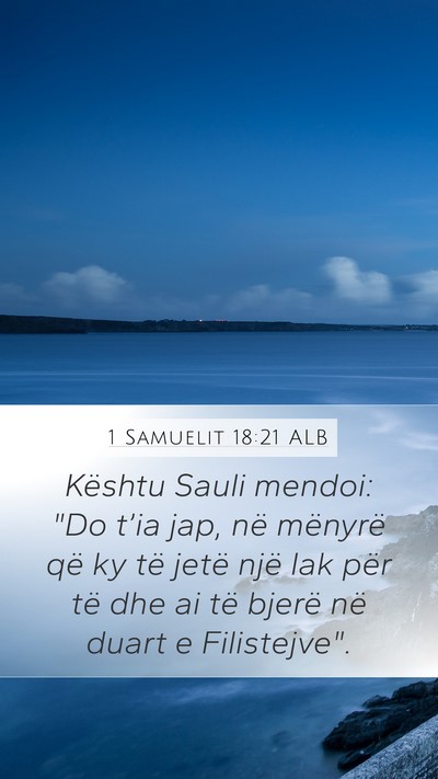 1 Samuelit 18:21 ALB Bible Verse Image