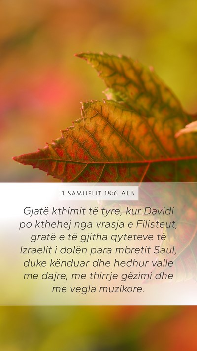 1 Samuelit 18:6 ALB Bible Verse Image