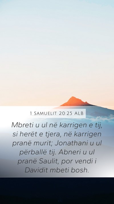 1 Samuelit 20:25 ALB Bible Verse Image