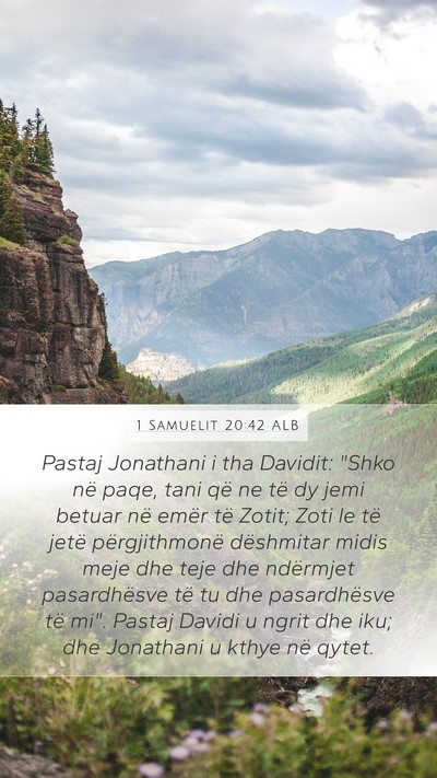 1 Samuelit 20:42 ALB Bible Verse Image