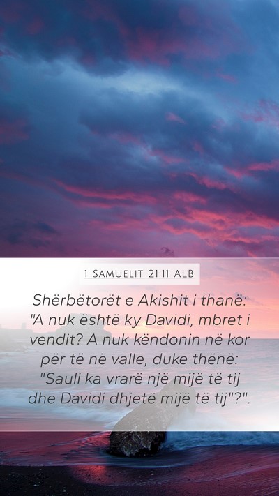 1 Samuelit 21:11 ALB Bible Verse Image