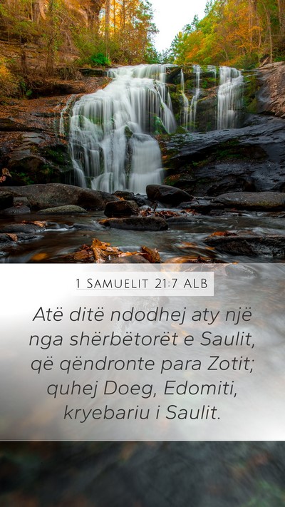 1 Samuelit 21:7 ALB Bible Verse Image