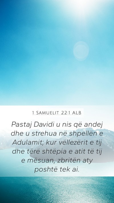 1 Samuelit 22:1 ALB Bible Verse Image