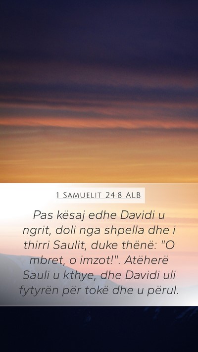 1 Samuelit 24:8 ALB Bible Verse Image