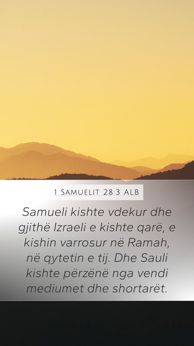 1 Samuelit 28:3 ALB Bible Verse Image