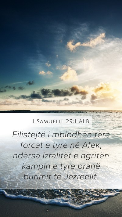 1 Samuelit 29:1 ALB Bible Verse Image
