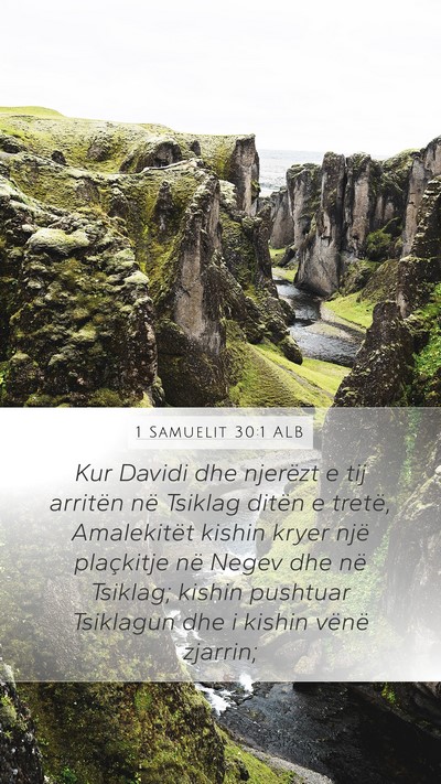 1 Samuelit 30:1 ALB Bible Verse Image